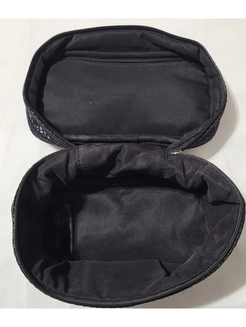 Jimmy Choo Parfums Cosmetic Makeup Case Bag Womens Sz Medium Black Travel Pouch